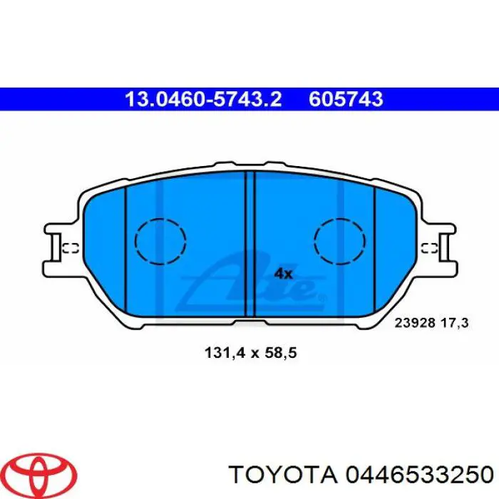 Тормозные колодки Toyota 0446533250