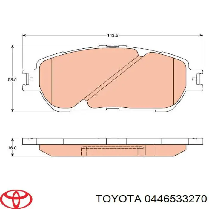 Передние тормозные колодки 0446533270 Toyota