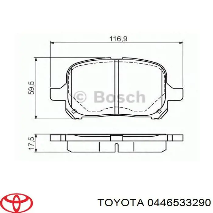 0446533290 Toyota Колодки передние
