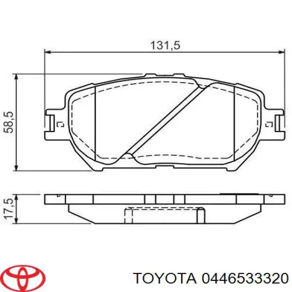 Купить 0446533320 Toyota Колодки тормозные