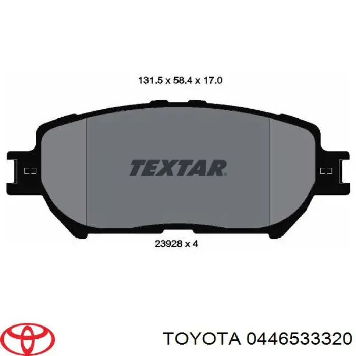Передние тормозные колодки 0446533320 Toyota