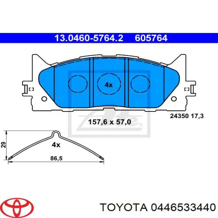 Тормозные колодки Toyota 0446533440