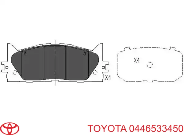 Передние тормозные колодки 0446533450 Toyota