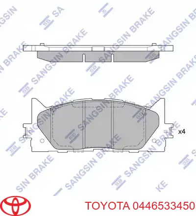 Купить 0446533450 Toyota Колодки тормозные