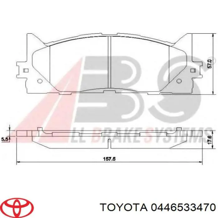 Передние тормозные колодки 0446533470 Toyota
