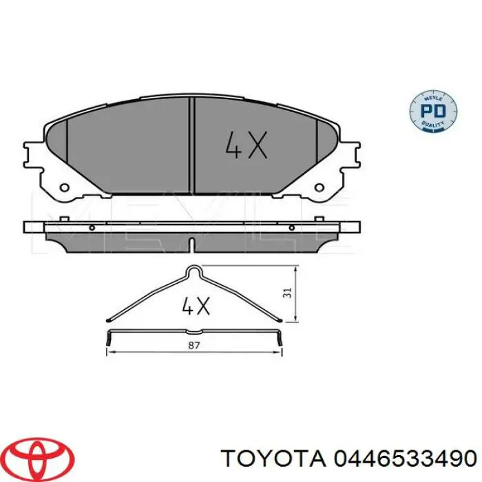 Колодки Toyota 0446533490 цена, от 106.94 USD