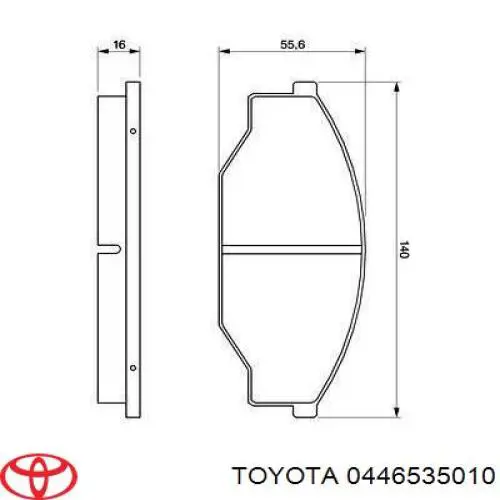 Передние тормозные колодки 0446535010 Toyota