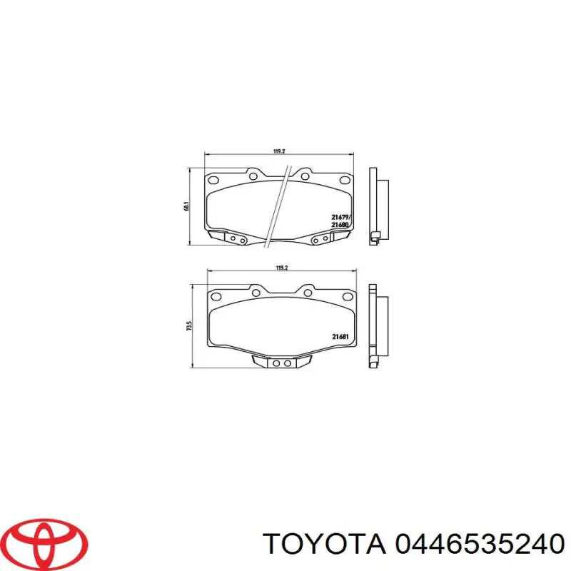 Тормозные колодки Toyota 0446535240