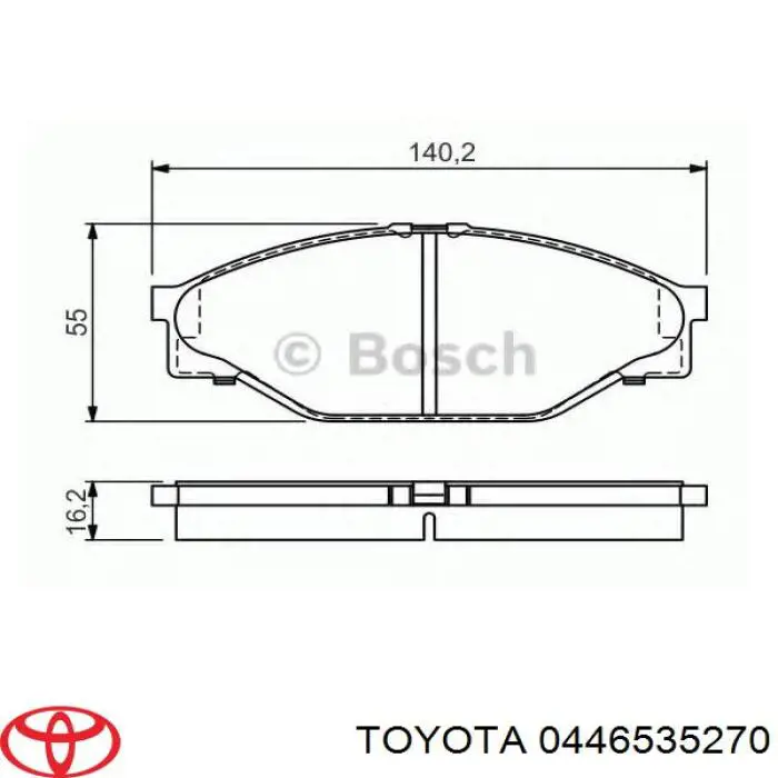 Купить 0446535270 Toyota Колодки тормозные