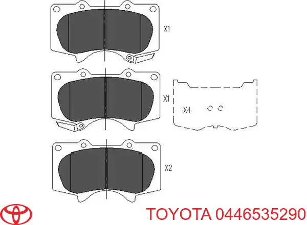 Передние тормозные колодки 0446535290 Toyota