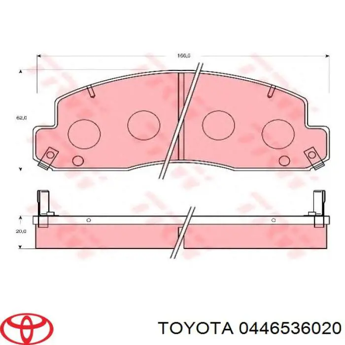 Передние тормозные колодки 0446536020 Toyota