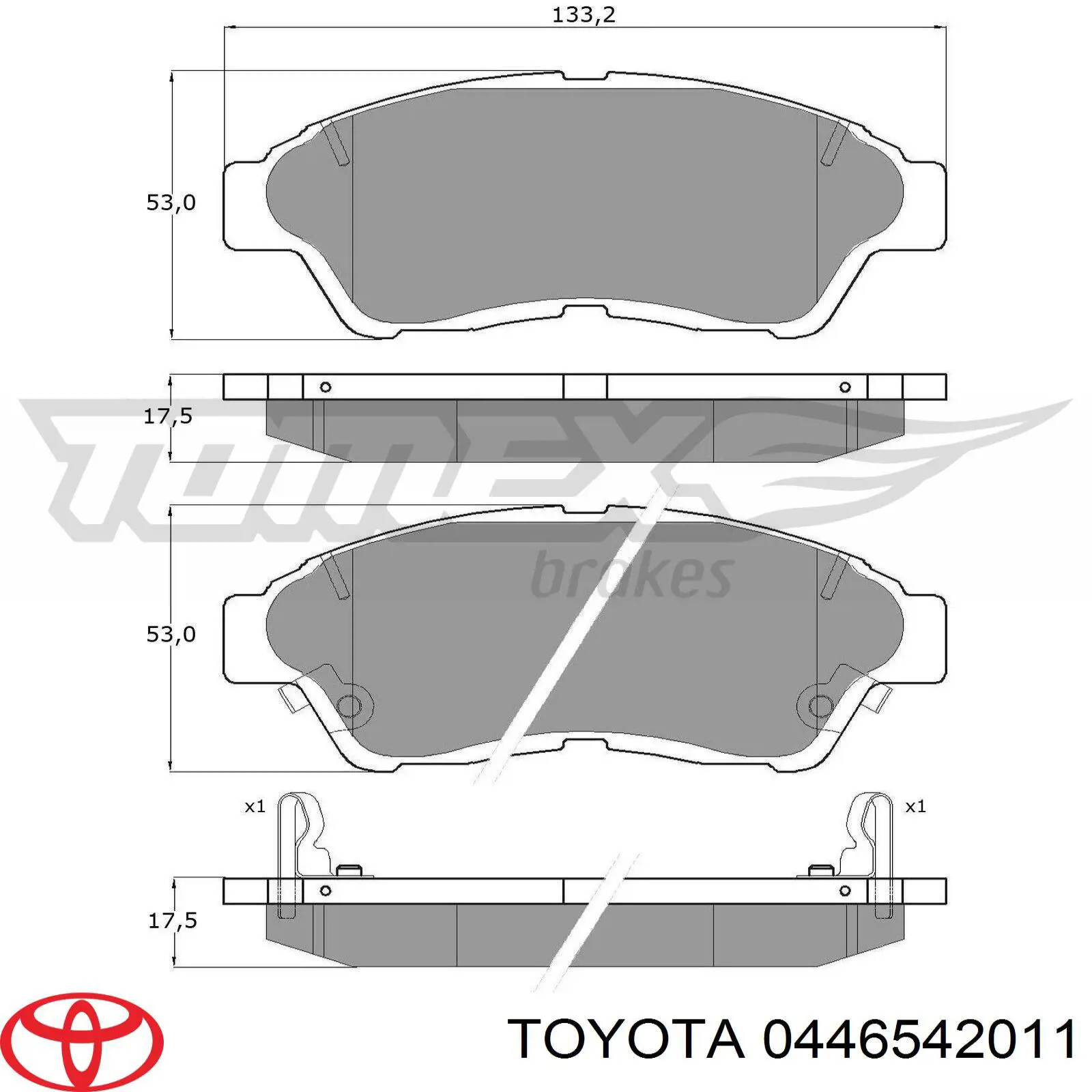 Колодки Toyota 0446542011 цена, от 17.91 USD