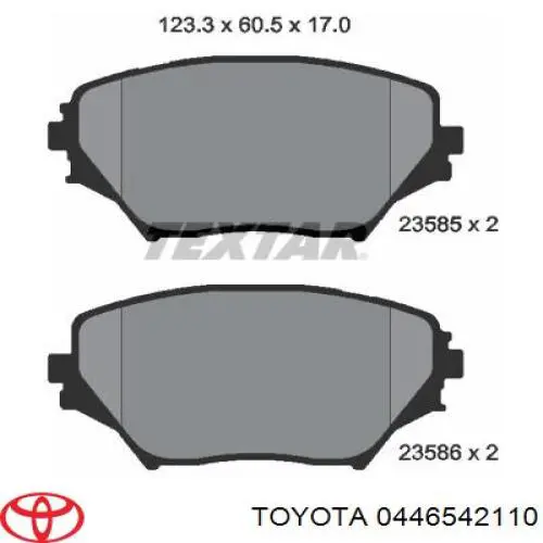 0446542110 Toyota передние тормозные колодки