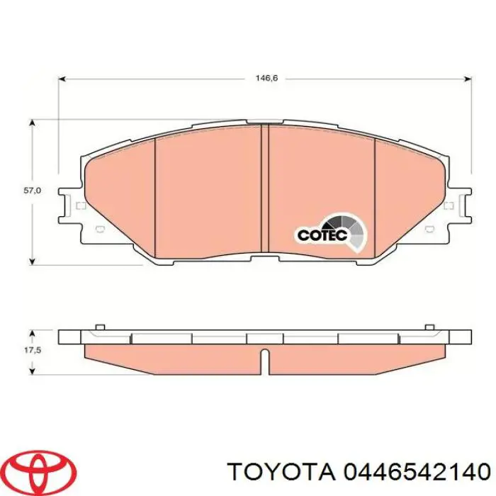 Купить 0446542140 Toyota Колодки тормозные