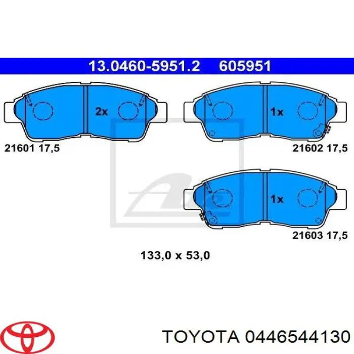 Pastillas de freno delanteras 0446544130 Toyota