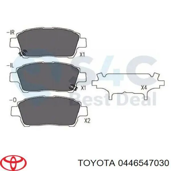 Колодки Toyota 0446547030 цена, от 17.13 USD