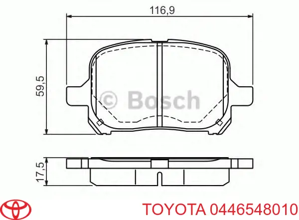 Передние тормозные колодки 0446548010 Toyota