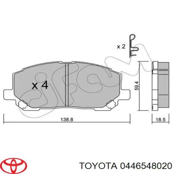 Колодки Toyota 0446548020 цена, от 26.31 USD