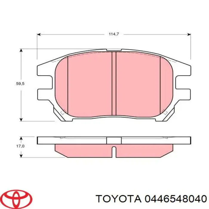 Передние тормозные колодки 0446548040 Toyota