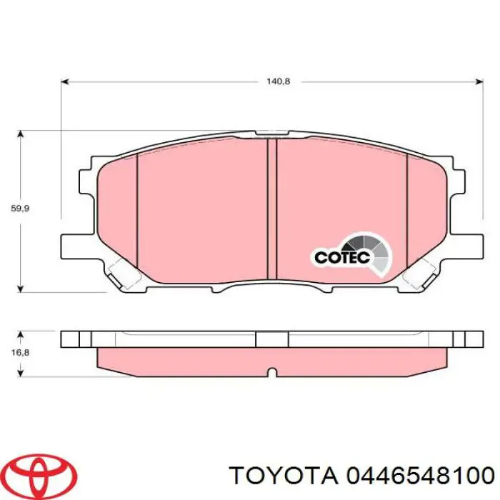 Тормозные колодки Toyota 0446548100