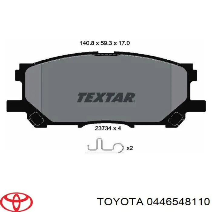 0446548110 Toyota sapatas do freio dianteiras de disco