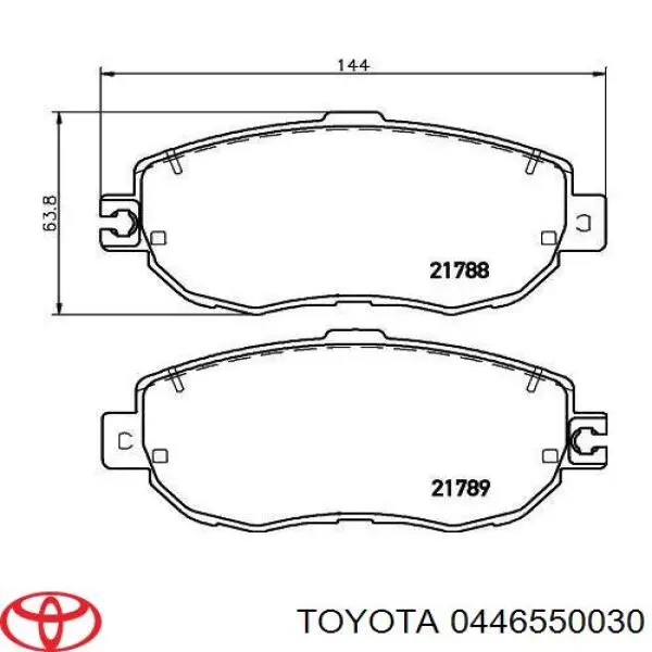 Передние тормозные колодки 0446550030 Toyota