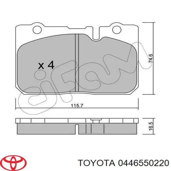 Передние тормозные колодки 0446550220 Toyota