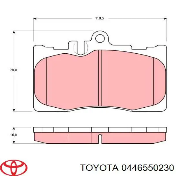 Передние тормозные колодки 0446550230 Toyota