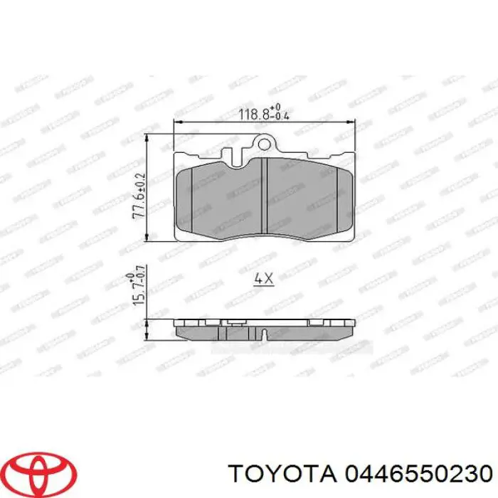 Тормозные колодки Toyota 0446550230