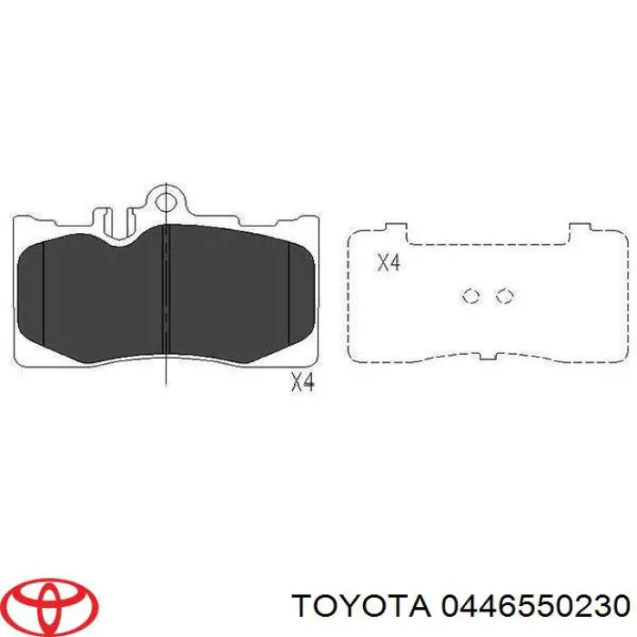 Купить 0446550230 Toyota Колодки тормозные