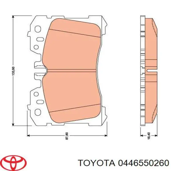 Колодки Toyota 0446550260 цена, от 102.17 USD