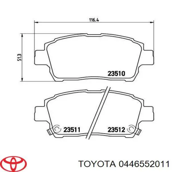 Колодки Toyota 0446552011 цена, от 14.67 USD