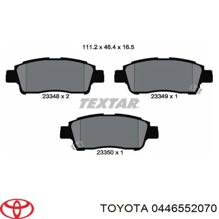 Передние тормозные колодки 0446552070 Toyota