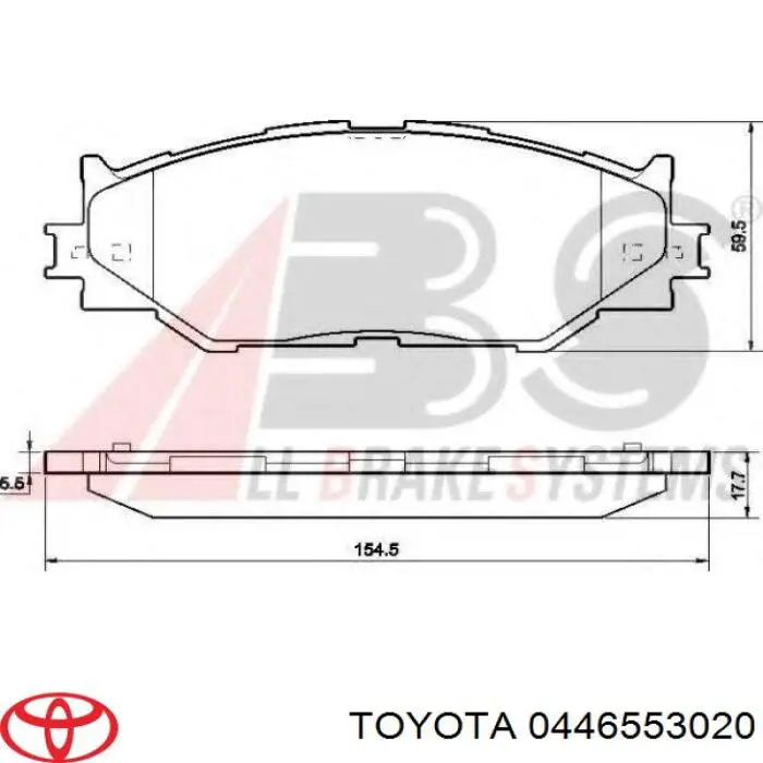 Передние тормозные колодки 0446553020 Toyota