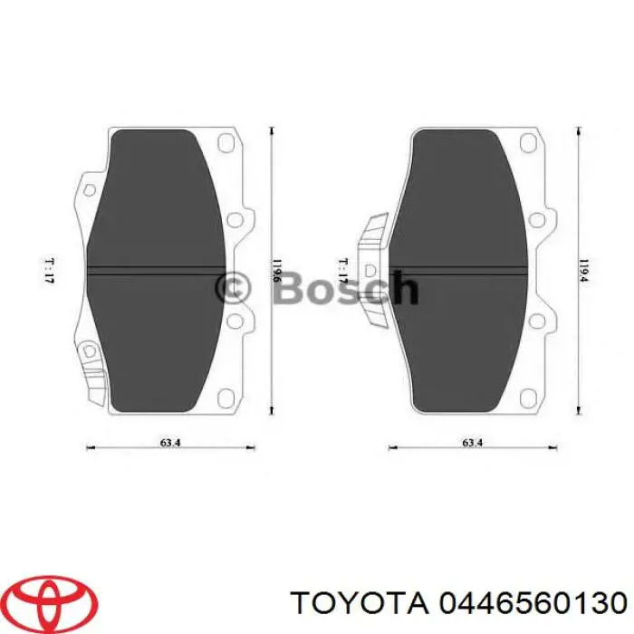 Колодки Toyota 0446560130 цена, от 19.38 USD