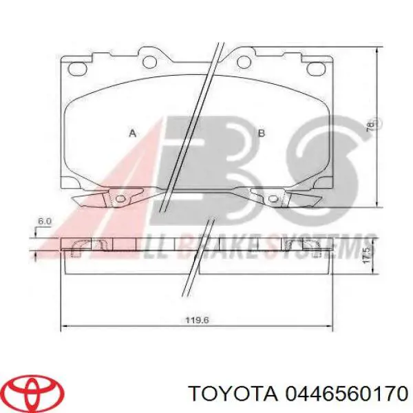 Передние тормозные колодки 0446560170 Toyota