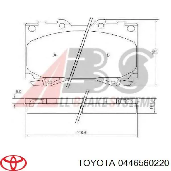Передние тормозные колодки 0446560220 Toyota