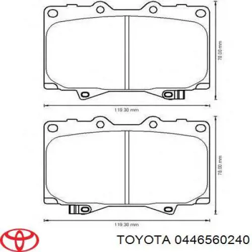 Передние тормозные колодки 0446560240 Toyota