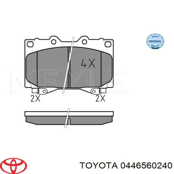 0446560240 Toyota колодки тормозные передние дисковые