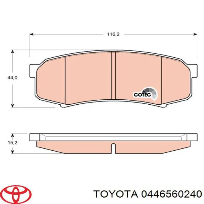 Колодки Toyota 0446560240 цена, от 22.65 USD