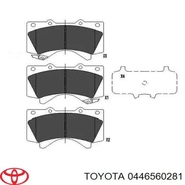 Колодки Toyota 0446560281 цена, от 60.62 USD