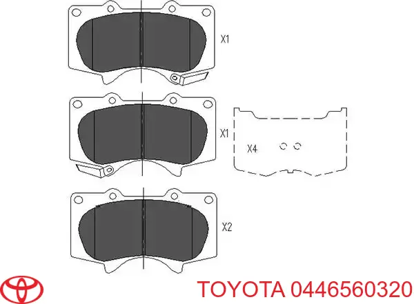 0446560320 Toyota Sapatas do freio dianteiras de disco
