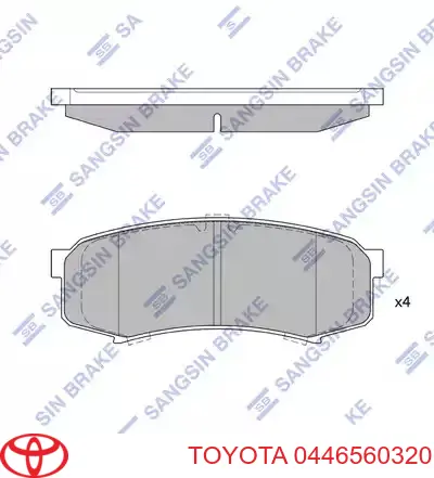 Sapatas do freio dianteiras de disco 0446560320 Toyota