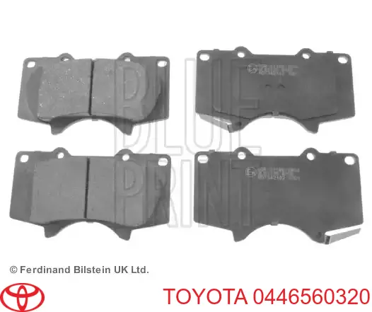 Sapatas do freio dianteiras de disco Toyota 0446560320