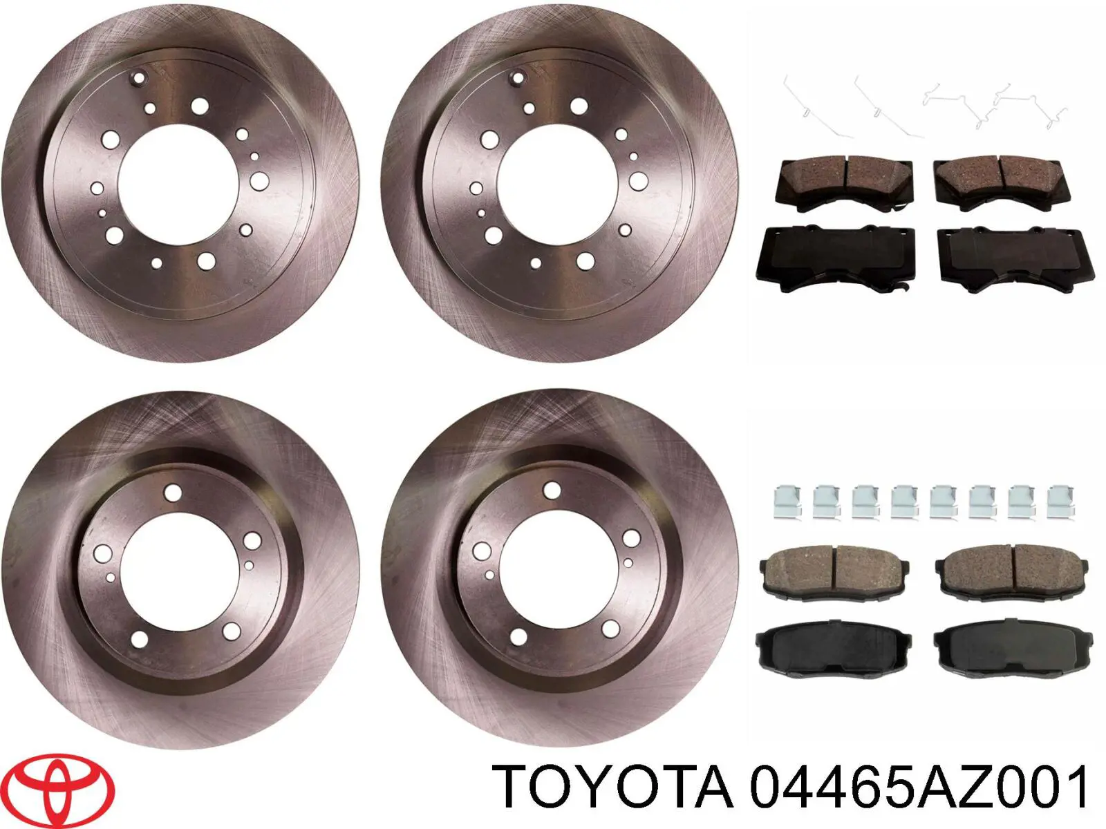 Sapatas do freio dianteiras de disco Toyota 04465AZ001 preço, a partir de 38,20 USD