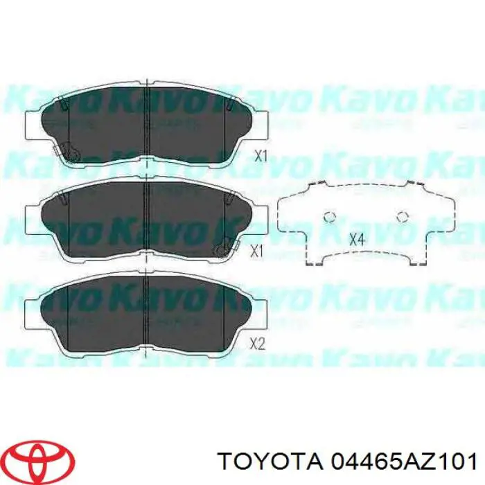 Передние тормозные колодки 04465AZ101 Toyota