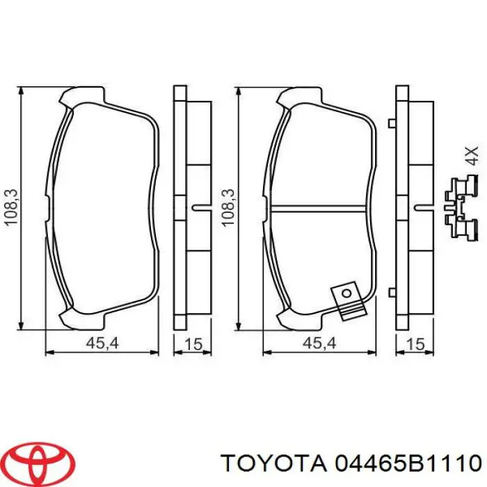 Передние тормозные колодки 04465B1110 Toyota