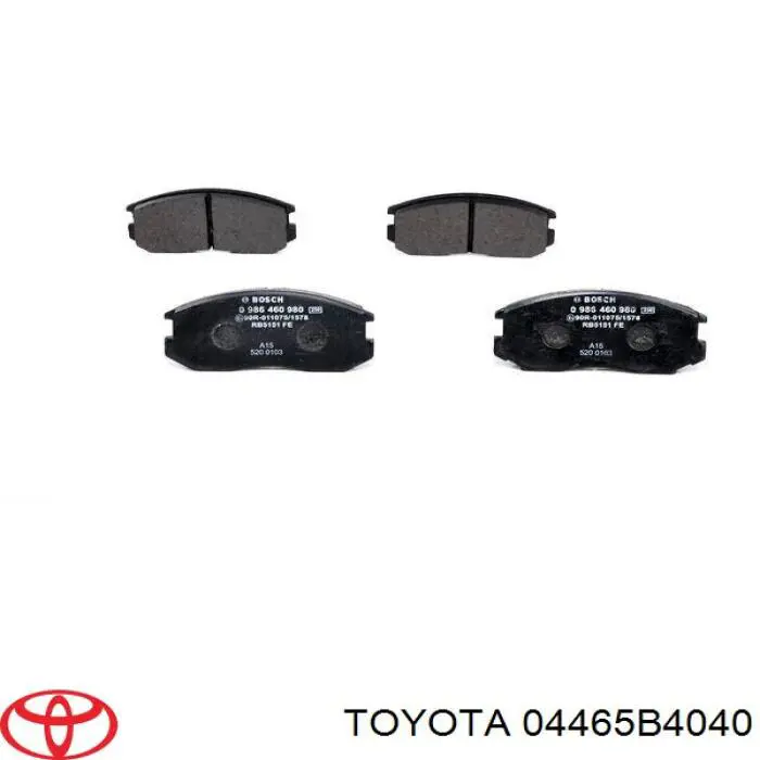04465B4040 Toyota колодки тормозные передние дисковые
