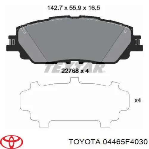 04465F4030 Toyota Колодки передние