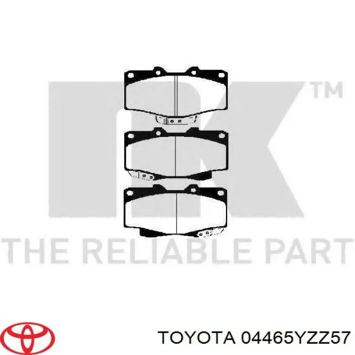 Купить 04465YZZ57 Toyota Колодки тормозные